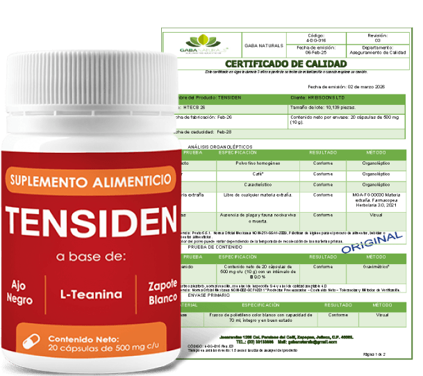Certificado de calidad de Tensiden conforme a la NOM